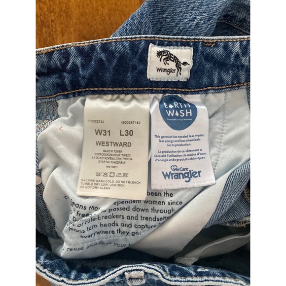 Wrangler Westward High Rise Bootcut Jeans Blue Two Tone Color Block 31x30 - Picture 11 of 16